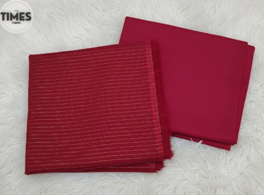 Zari Weave Lawn (Red Shiny)